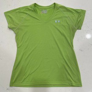 Under Armour Short Sleeve Semi-Fitted Heat Gear Workout Top Green Women’s Medium